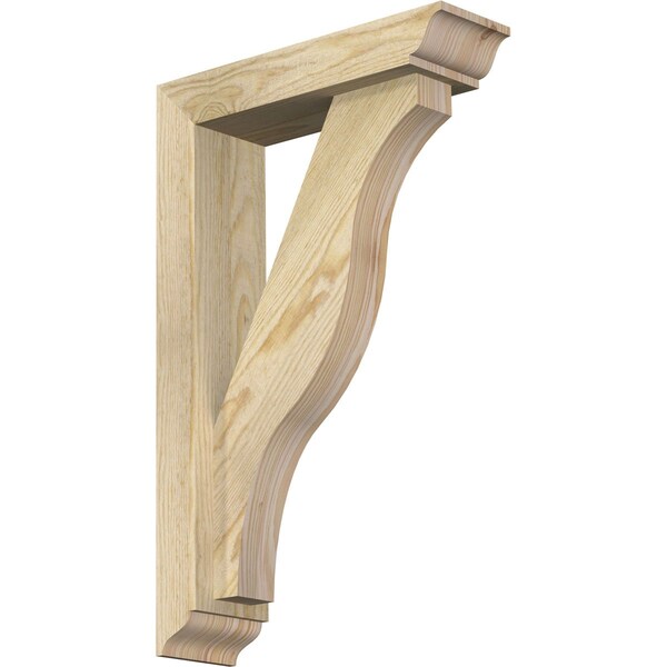 Ekena Millwork Funston Traditional Rough Sawn Bracket w/ Offset Brace, Douglas Fir, 4"W x 14"D x 22"H BKT0402X14X22FST01RDF - main